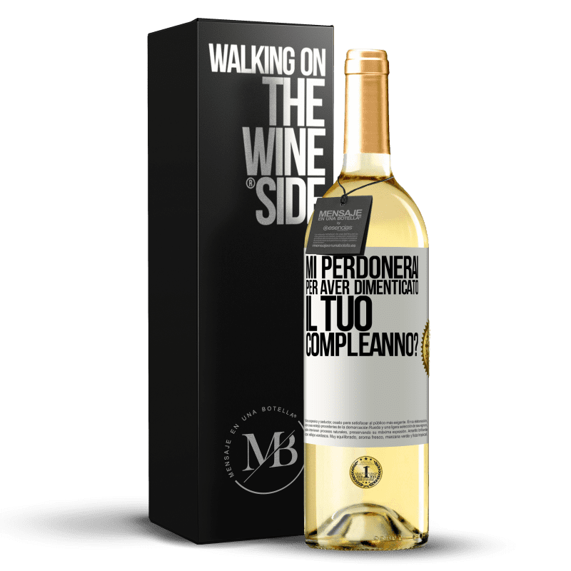 29,95 € Spedizione Gratuita | Vino bianco Edizione WHITE Mi perdonerai per aver dimenticato il tuo compleanno? Etichetta Bianca. Etichetta personalizzabile Vino giovane Raccogliere 2023 Verdejo