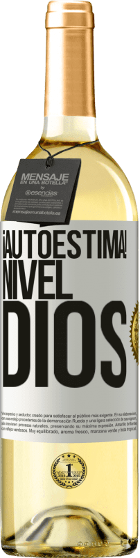 29,95 € | Vino Blanco Edición WHITE ¡Autoestima! Nivel dios Etiqueta Blanca. Etiqueta personalizable Vino joven Cosecha 2023 Verdejo