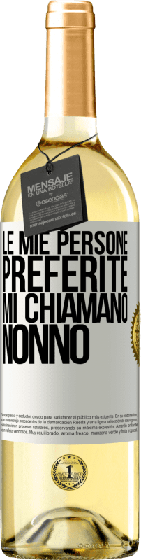 29,95 € Spedizione Gratuita | Vino bianco Edizione WHITE Le mie persone preferite, mi chiamano nonno Etichetta Bianca. Etichetta personalizzabile Vino giovane Raccogliere 2023 Verdejo