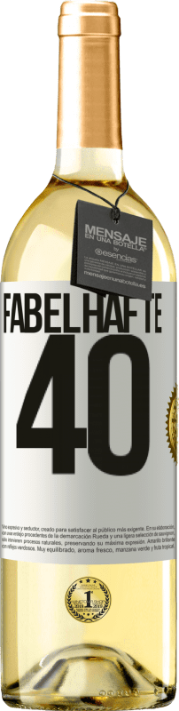 29,95 € | Weißwein WHITE Ausgabe Fabelhafte 40 Weißes Etikett. Anpassbares Etikett Junger Wein Ernte 2023 Verdejo