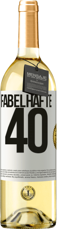 29,95 € | Weißwein WHITE Ausgabe Fabelhafte 40 Weißes Etikett. Anpassbares Etikett Junger Wein Ernte 2024 Verdejo