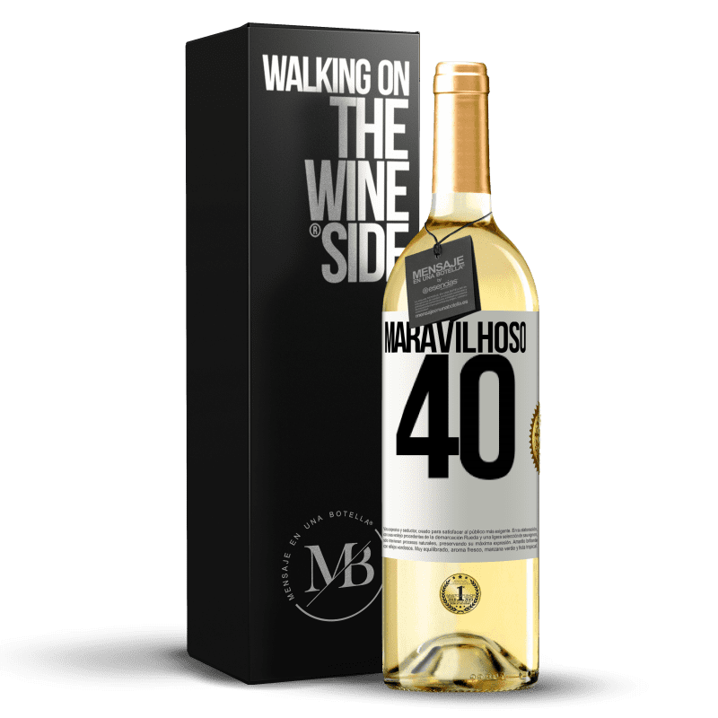 29,95 € Envio grátis | Vinho branco Edição WHITE Maravilhoso 40 Etiqueta Branca. Etiqueta personalizável Vinho jovem Colheita 2023 Verdejo