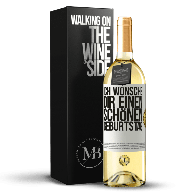 29,95 € Kostenloser Versand | Weißwein WHITE Ausgabe Ich wünsche dir einen schönen Geburtstag Weißes Etikett. Anpassbares Etikett Junger Wein Ernte 2023 Verdejo