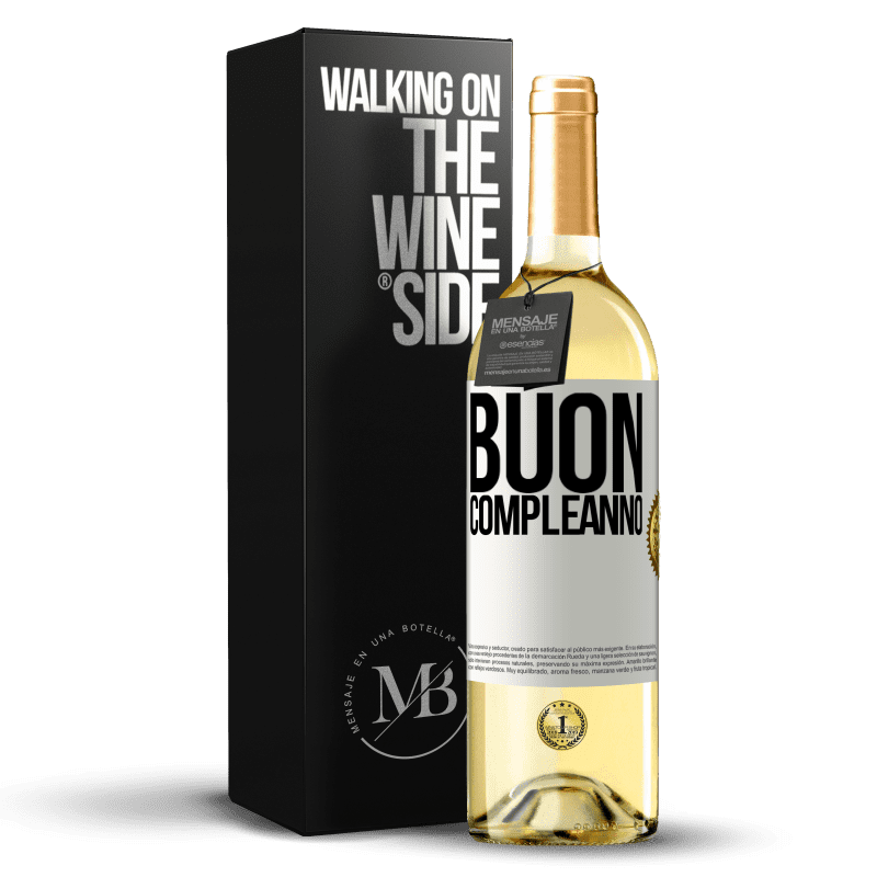 29,95 € Spedizione Gratuita | Vino bianco Edizione WHITE Buon compleanno Etichetta Bianca. Etichetta personalizzabile Vino giovane Raccogliere 2025 Verdejo