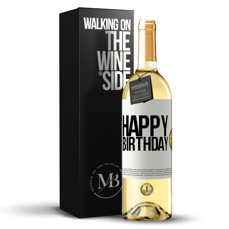 24,95 € Free Shipping | White Wine WHITE Edition Happy birthday White Label. Customizable label Young wine Harvest 2021 Verdejo