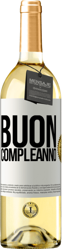 29,95 € | Vino bianco Edizione WHITE Buon compleanno Etichetta Bianca. Etichetta personalizzabile Vino giovane Raccogliere 2023 Verdejo