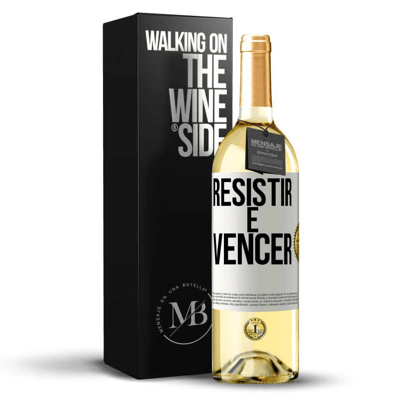 29,95 € Envio grátis | Vinho branco Edição WHITE Resistir é vencer Etiqueta Branca. Etiqueta personalizável Vinho jovem Colheita 2023 Verdejo