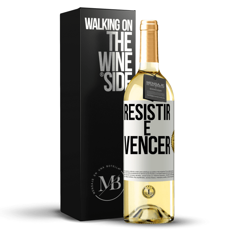 29,95 € Envio grátis | Vinho branco Edição WHITE Resistir é vencer Etiqueta Branca. Etiqueta personalizável Vinho jovem Colheita 2024 Verdejo