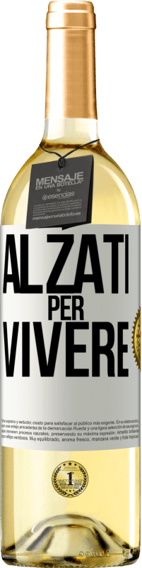 Spedizione Gratuita | Vino bianco Edizione WHITE Alzati per vivere Etichetta Bianca. Etichetta personalizzabile Vino giovane Raccogliere 2023 Verdejo