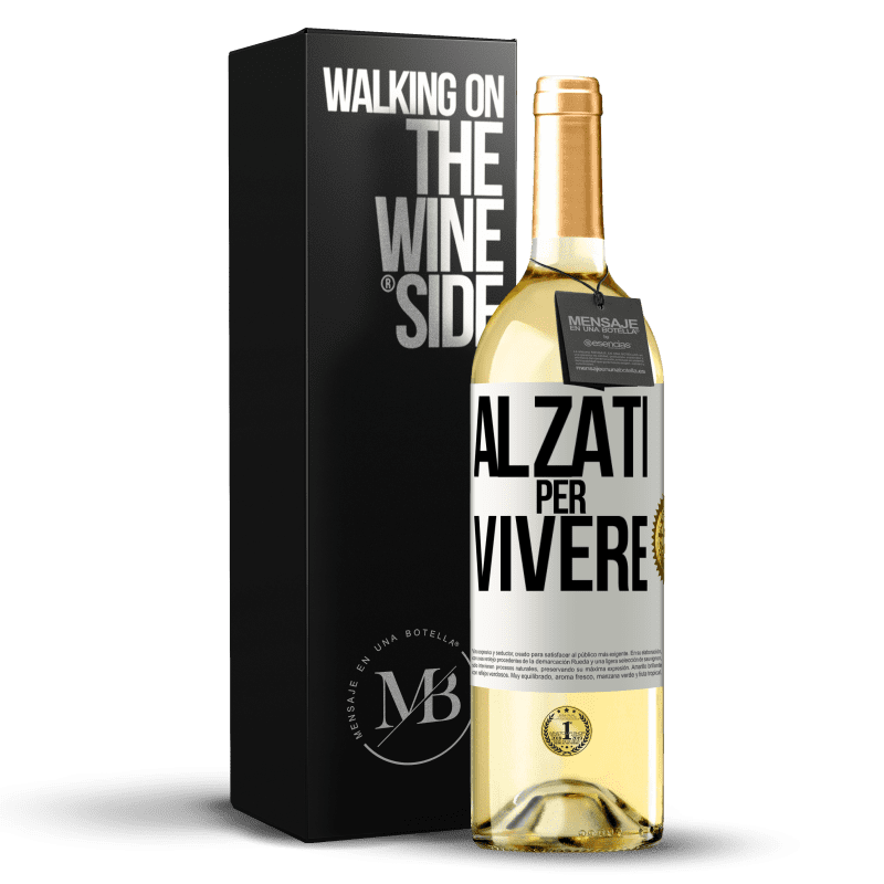 29,95 € Spedizione Gratuita | Vino bianco Edizione WHITE Alzati per vivere Etichetta Bianca. Etichetta personalizzabile Vino giovane Raccogliere 2023 Verdejo