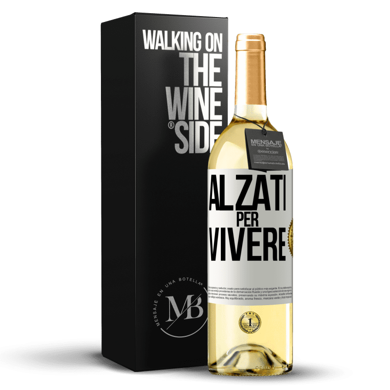 29,95 € Spedizione Gratuita | Vino bianco Edizione WHITE Alzati per vivere Etichetta Bianca. Etichetta personalizzabile Vino giovane Raccogliere 2024 Verdejo