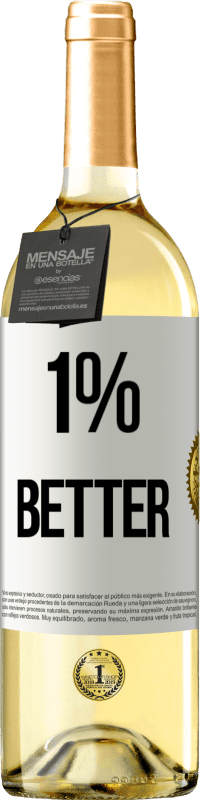 29,95 € Бесплатная доставка | Белое вино Издание WHITE 1% Better Белая этикетка. Настраиваемая этикетка Молодое вино Урожай 2023 Verdejo