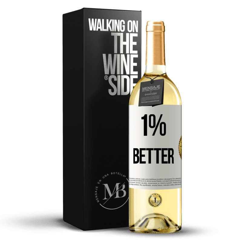 29,95 € Бесплатная доставка | Белое вино Издание WHITE 1% Better Белая этикетка. Настраиваемая этикетка Молодое вино Урожай 2023 Verdejo