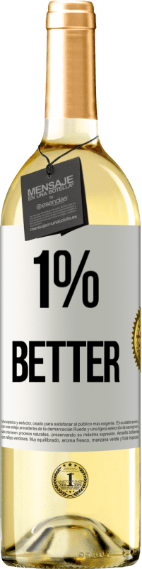 29,95 € Envoi gratuit | Vin blanc Édition WHITE 1% Better Étiquette Blanche. Étiquette personnalisable Vin jeune Récolte 2023 Verdejo