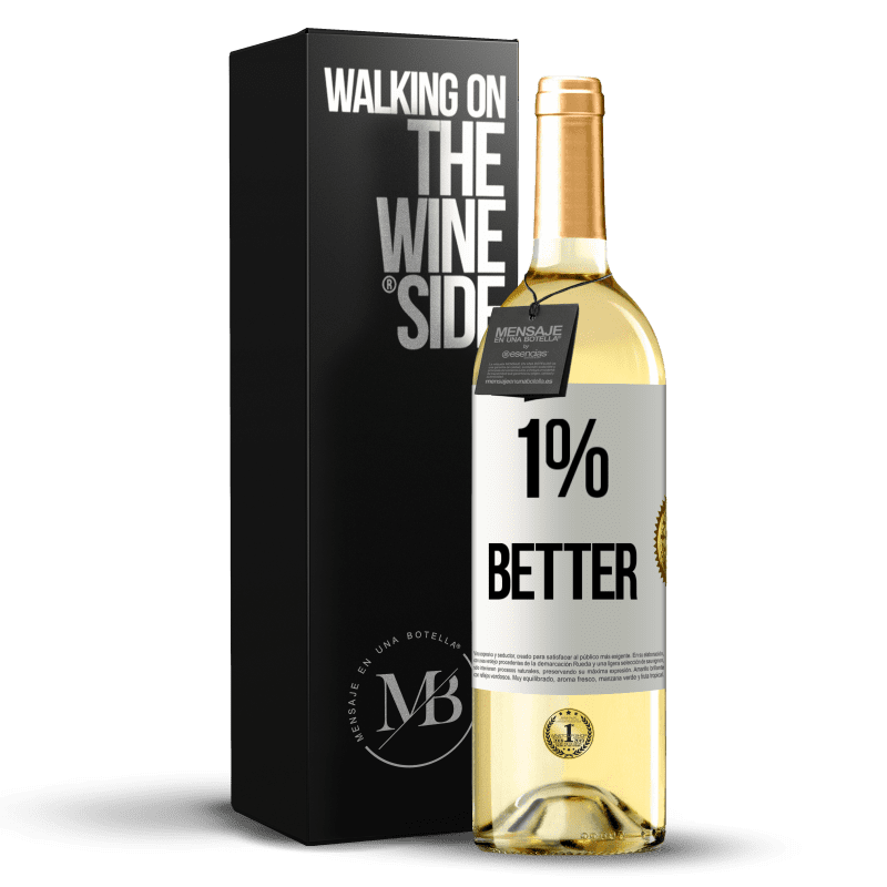 29,95 € Envío gratis | Vino Blanco Edición WHITE 1% Better Etiqueta Blanca. Etiqueta personalizable Vino joven Cosecha 2023 Verdejo