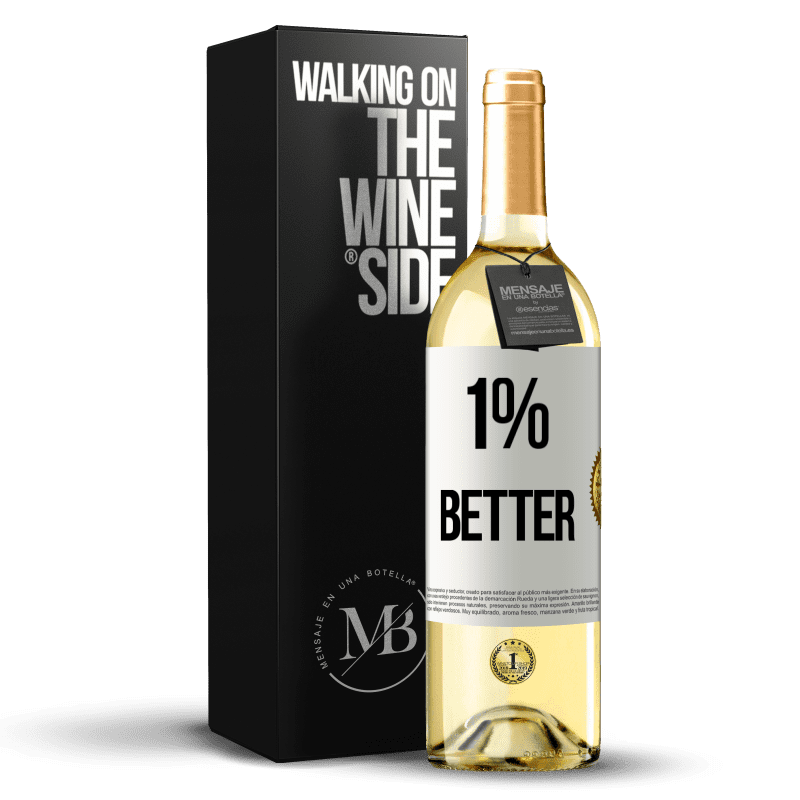 29,95 € Kostenloser Versand | Weißwein WHITE Ausgabe 1% Better Weißes Etikett. Anpassbares Etikett Junger Wein Ernte 2023 Verdejo