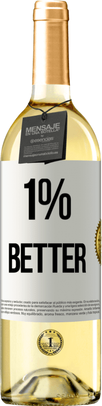 Spedizione Gratuita | Vino bianco Edizione WHITE 1% Better Etichetta Bianca. Etichetta personalizzabile Vino giovane Raccogliere 2023 Verdejo