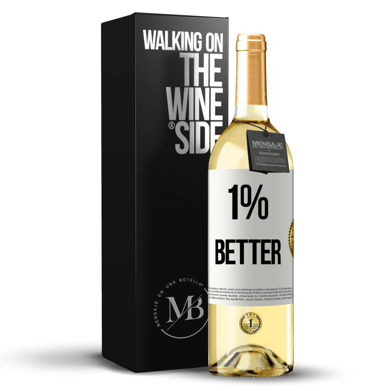 29,95 € Spedizione Gratuita | Vino bianco Edizione WHITE 1% Better Etichetta Bianca. Etichetta personalizzabile Vino giovane Raccogliere 2023 Verdejo