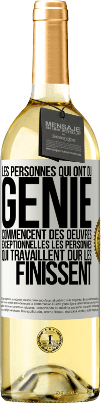 29,95 € Envoi gratuit | Vin blanc Édition WHITE Les personnes qui ont du génie commencent des oeuvres exceptionnelles. Les personnes qui travaillent dur les finissent Étiquette Blanche. Étiquette personnalisable Vin jeune Récolte 2025 Verdejo