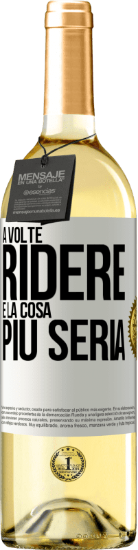 29,95 € | Vino bianco Edizione WHITE A volte ridere è la cosa più seria Etichetta Bianca. Etichetta personalizzabile Vino giovane Raccogliere 2023 Verdejo