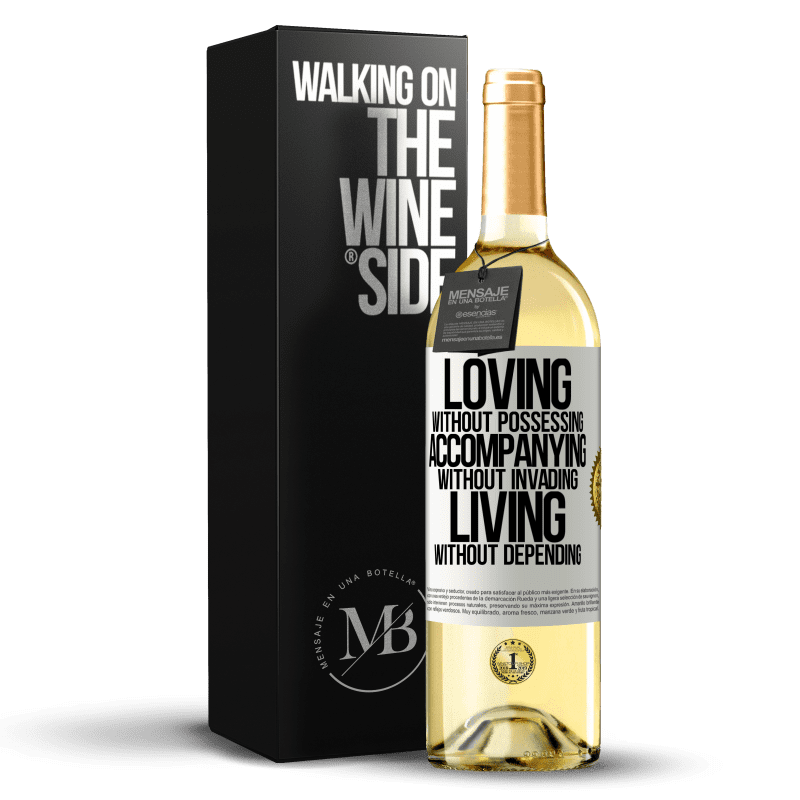 29,95 € Free Shipping | White Wine WHITE Edition Loving without possessing, accompanying without invading, living without depending White Label. Customizable label Young wine Harvest 2023 Verdejo