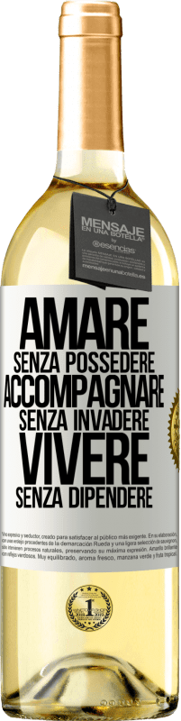 29,95 € Spedizione Gratuita | Vino bianco Edizione WHITE Amare senza possedere, accompagnare senza invadere, vivere senza dipendere Etichetta Bianca. Etichetta personalizzabile Vino giovane Raccogliere 2025 Verdejo