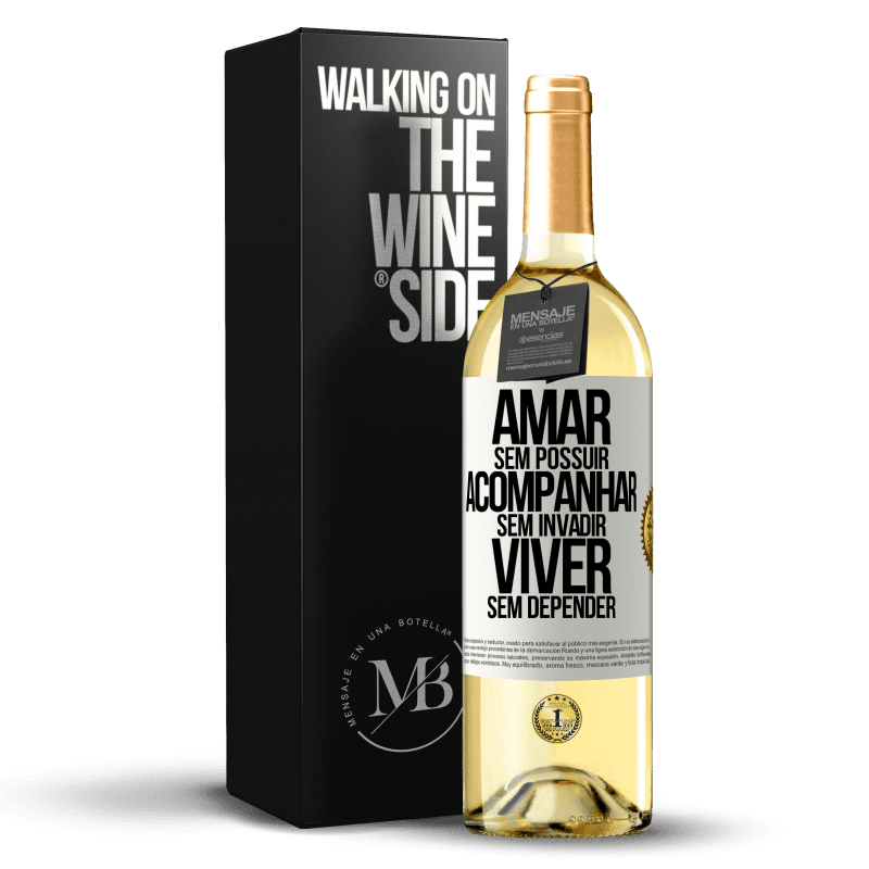 29,95 € Envio grátis | Vinho branco Edição WHITE Amar sem possuir, acompanhar sem invadir, viver sem depender Etiqueta Branca. Etiqueta personalizável Vinho jovem Colheita 2025 Verdejo
