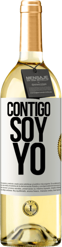 29,95 € Envío gratis | Vino Blanco Edición WHITE Contigo soy yo Etiqueta Blanca. Etiqueta personalizable Vino joven Cosecha 2025 Verdejo
