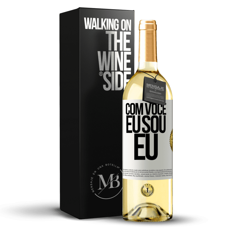 29,95 € Envio grátis | Vinho branco Edição WHITE Com você eu sou eu Etiqueta Branca. Etiqueta personalizável Vinho jovem Colheita 2024 Verdejo