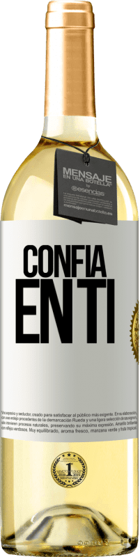 29,95 € | Vino Blanco Edición WHITE Confía en ti Etiqueta Blanca. Etiqueta personalizable Vino joven Cosecha 2023 Verdejo