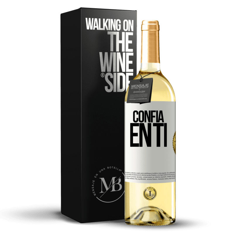 29,95 € Envío gratis | Vino Blanco Edición WHITE Confía en ti Etiqueta Blanca. Etiqueta personalizable Vino joven Cosecha 2023 Verdejo