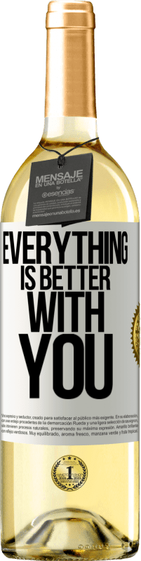 29,95 € | Белое вино Издание WHITE С тобой все лучше Белая этикетка. Настраиваемая этикетка Молодое вино Урожай 2023 Verdejo