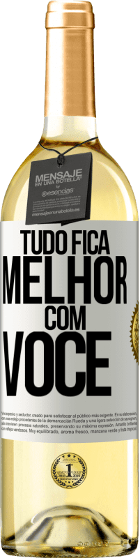 29,95 € | Vinho branco Edição WHITE Tudo fica melhor com você Etiqueta Branca. Etiqueta personalizável Vinho jovem Colheita 2024 Verdejo