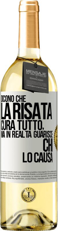 29,95 € | Vino bianco Edizione WHITE Dicono che la risata cura tutto, ma in realtà guarisce chi lo causa Etichetta Bianca. Etichetta personalizzabile Vino giovane Raccogliere 2025 Verdejo