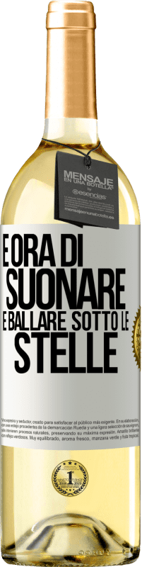 Spedizione Gratuita | Vino bianco Edizione WHITE È ora di suonare e ballare sotto le stelle Etichetta Bianca. Etichetta personalizzabile Vino giovane Raccogliere 2023 Verdejo