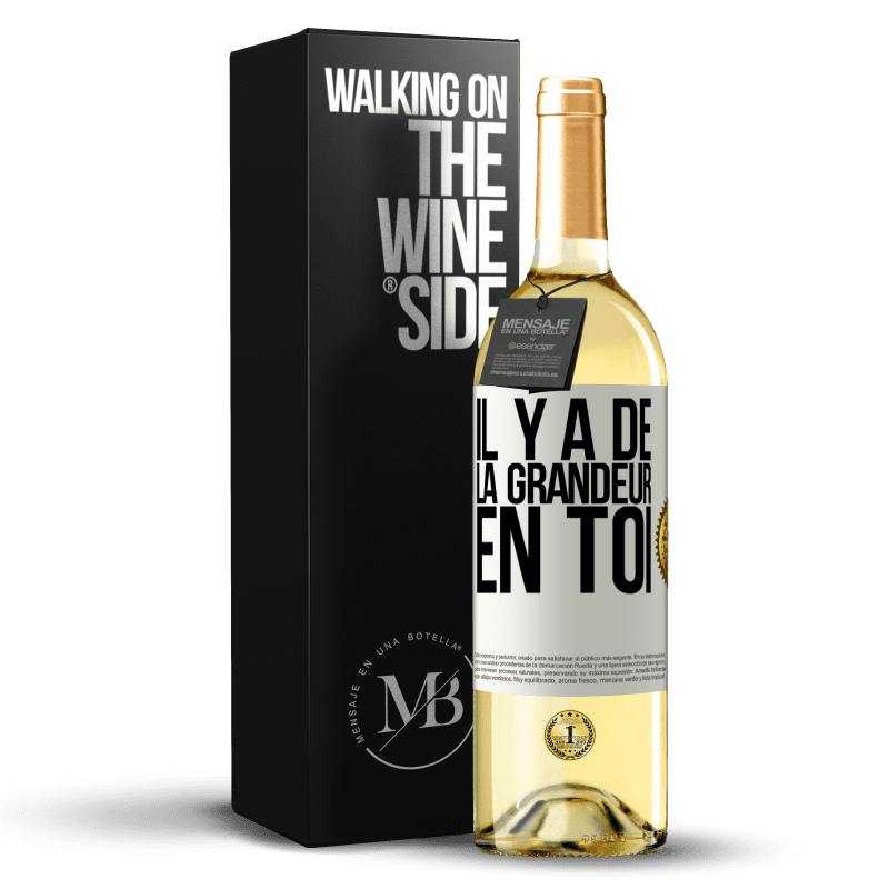 29,95 € Envoi gratuit | Vin blanc Édition WHITE Il y a de la grandeur en toi Étiquette Blanche. Étiquette personnalisable Vin jeune Récolte 2023 Verdejo