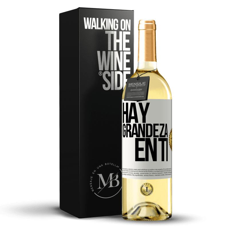 29,95 € Envío gratis | Vino Blanco Edición WHITE Hay grandeza en ti Etiqueta Blanca. Etiqueta personalizable Vino joven Cosecha 2024 Verdejo