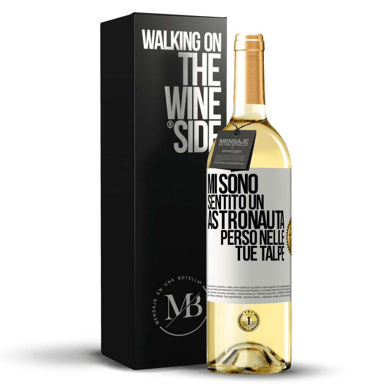 29,95 € Spedizione Gratuita | Vino bianco Edizione WHITE Mi sono sentito un astronauta perso nelle tue talpe Etichetta Bianca. Etichetta personalizzabile Vino giovane Raccogliere 2024 Verdejo