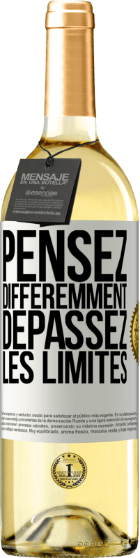 Envoi gratuit | Vin blanc Édition WHITE Pensez différemment. Dépassez les limites Étiquette Blanche. Étiquette personnalisable Vin jeune Récolte 2023 Verdejo