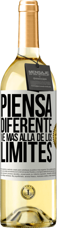 Envío gratis | Vino Blanco Edición WHITE Piensa diferente. Ve más allá de los límites Etiqueta Blanca. Etiqueta personalizable Vino joven Cosecha 2023 Verdejo