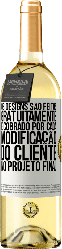 Envio grátis | Vinho branco Edição WHITE Os designs são feitos gratuitamente. É cobrado por cada modificação do cliente no projeto final Etiqueta Branca. Etiqueta personalizável Vinho jovem Colheita 2023 Verdejo