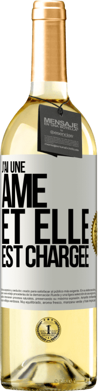 29,95 € Envoi gratuit | Vin blanc Édition WHITE J'ai une âme et elle est chargée Étiquette Blanche. Étiquette personnalisable Vin jeune Récolte 2023 Verdejo