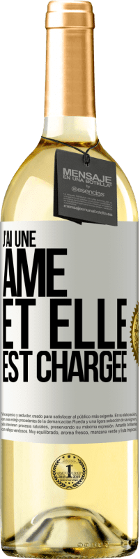 29,95 € Envoi gratuit | Vin blanc Édition WHITE J'ai une âme et elle est chargée Étiquette Blanche. Étiquette personnalisable Vin jeune Récolte 2025 Verdejo