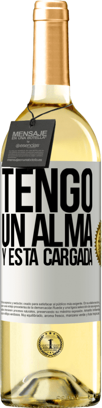 29,95 € Envío gratis | Vino Blanco Edición WHITE Tengo un alma y está cargada Etiqueta Blanca. Etiqueta personalizable Vino joven Cosecha 2023 Verdejo