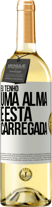 29,95 € Envio grátis | Vinho branco Edição WHITE Eu tenho uma alma e esta carregada Etiqueta Branca. Etiqueta personalizável Vinho jovem Colheita 2023 Verdejo