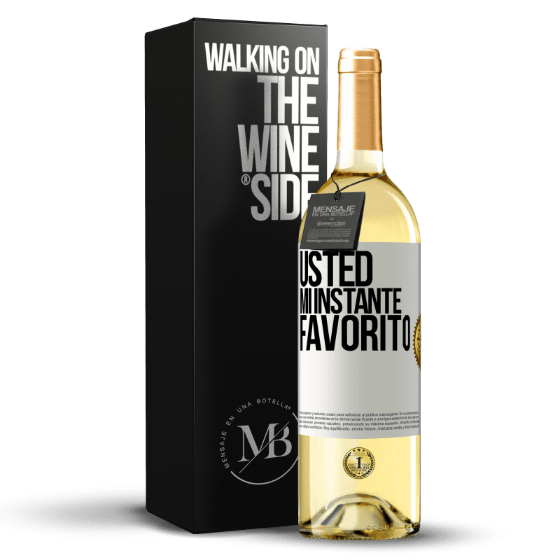 29,95 € Envío gratis | Vino Blanco Edición WHITE Usted. Mi instante favorito Etiqueta Blanca. Etiqueta personalizable Vino joven Cosecha 2023 Verdejo