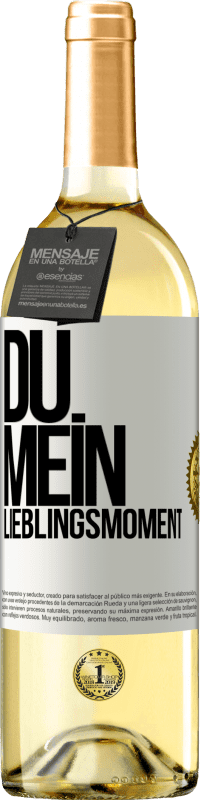 Kostenloser Versand | Weißwein WHITE Ausgabe Du. Mein Lieblingsmoment Weißes Etikett. Anpassbares Etikett Junger Wein Ernte 2023 Verdejo