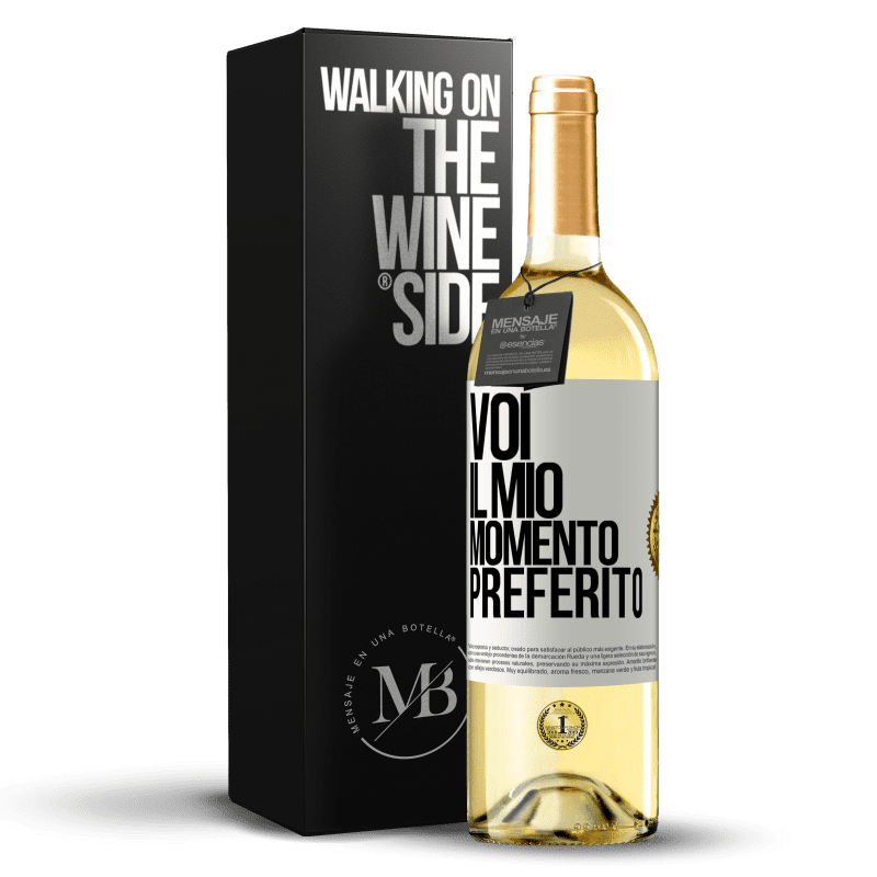 29,95 € Spedizione Gratuita | Vino bianco Edizione WHITE Voi. Il mio momento preferito Etichetta Bianca. Etichetta personalizzabile Vino giovane Raccogliere 2025 Verdejo