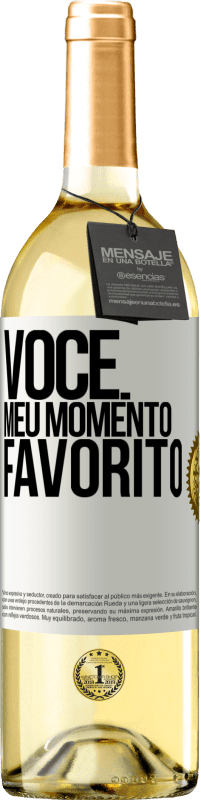 Envio grátis | Vinho branco Edição WHITE Você. Meu momento favorito Etiqueta Branca. Etiqueta personalizável Vinho jovem Colheita 2023 Verdejo