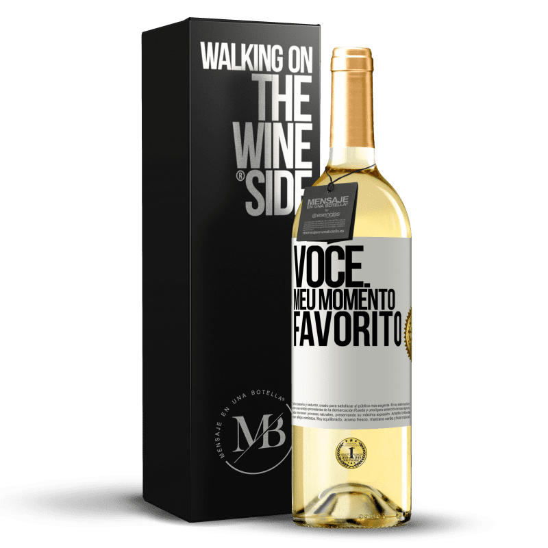 29,95 € Envio grátis | Vinho branco Edição WHITE Você. Meu momento favorito Etiqueta Branca. Etiqueta personalizável Vinho jovem Colheita 2023 Verdejo